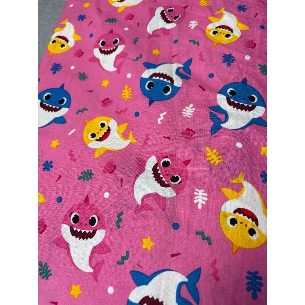 Baby Shark Fun in the Ocean Cotton Fabric David Textiles 43" w x 1/2 yard Pink
